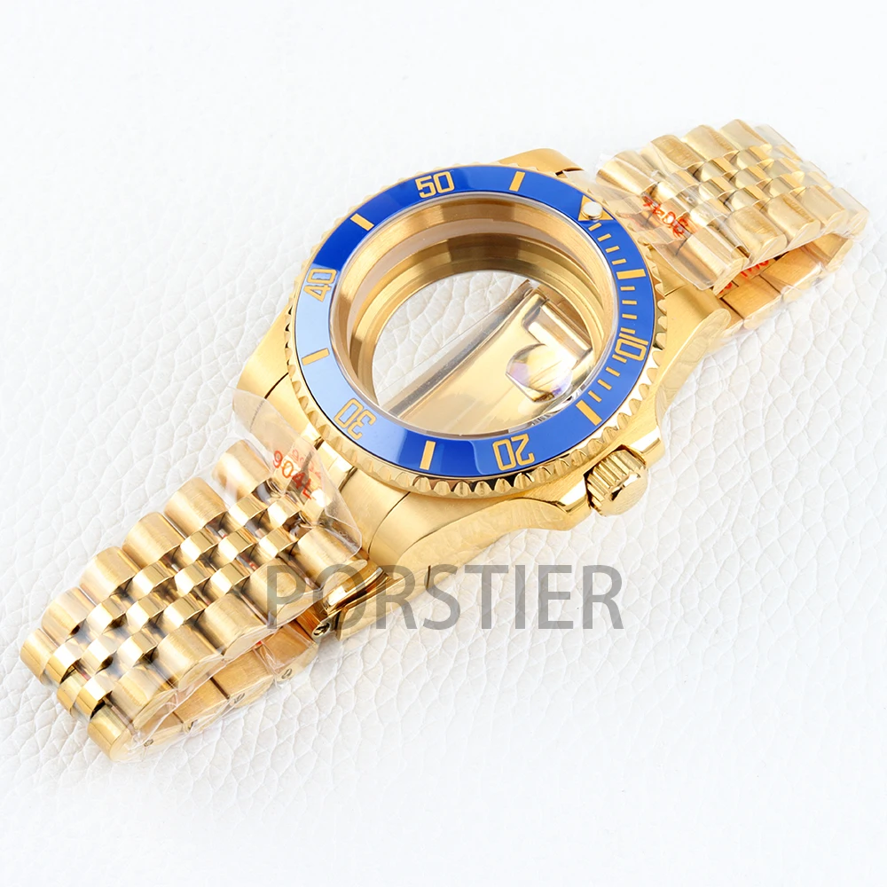 الذهب NH35 ساعة حالة 40 مللي متر الياقوت الزجاج 20 مللي متر اليوبيل سوار ل SUB GMT يخت ماستر NH34 NH35 NH36 NH38 حركة 28.5 مللي متر الطلب #3