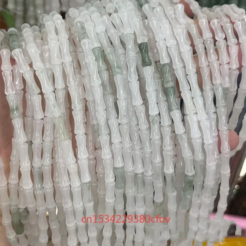 Natural Tianshan Cui Bamboo Joint Beads Bracelet Necklace Accessories DIY Jewellery Handmade Fashion Personality Lucky Gift