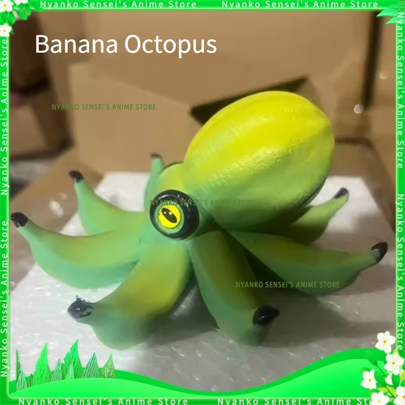 In Stock Banana Octopus Creative Home Resin Ornament Cartoon Decor 12cm Figure Anime Models Toy Doll Gift Hobby Collectible