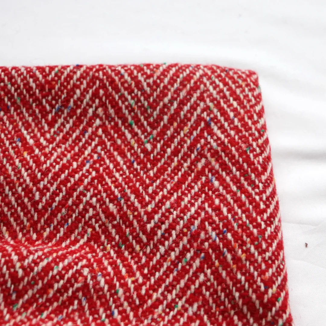 20% lana a spina di pesce addensato Tweed tessuto tinto in filo con punti colorati per cucire cappotto Blazer fai da te