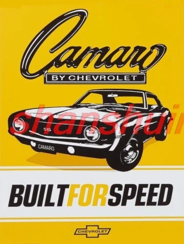 Camaro by Chevrolet, Vintage Style Metal Aluminium Sign, gift, garage, car