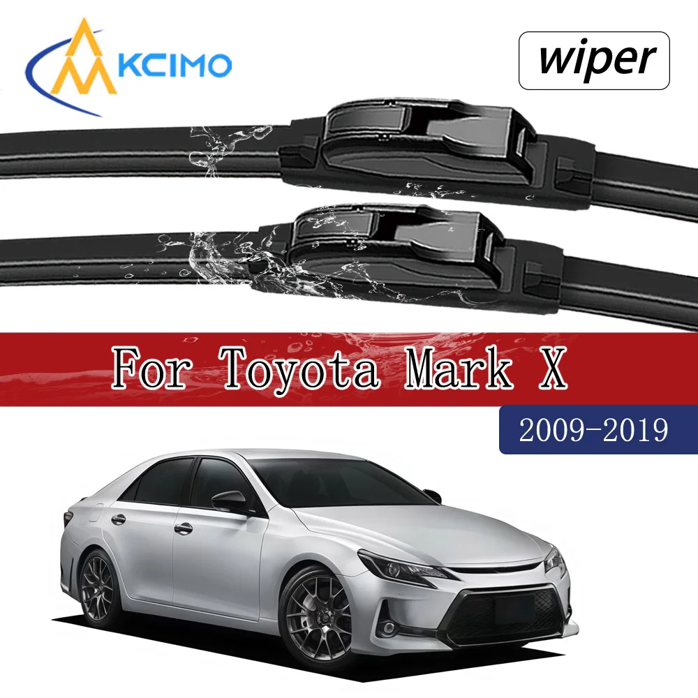 Frontscheibenwischer-Set für Toyota Mark X X130 2009–2019, direkt passende Wischerblätter aus strapazierfähigem Gummi, einfache Clip-Montage