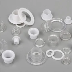 100 set Plastic Grommet Eyelets with Washers Assortment Kit, Hole Self Backing Eyelet for Bead Cores, Cloth, Curtain