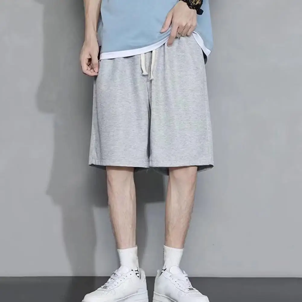 2022 Summer Casual Shorts Men Loose Straight Harajuku Men Solid Sports Drawstring Pockets Shorts pantalones cortos