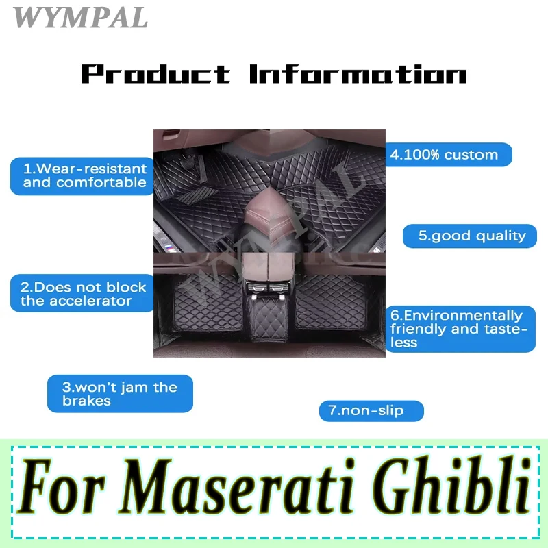 

Роскошные автомобильные коврики для Maserati Ghibli 2014-2023 2015 2016 2017 2018 2019 2020 2021, автомобильные коврики на заказ, автомобильный ковер для ног