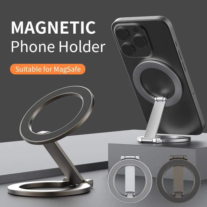 2024 New Cellphones Strong Magnetic Stand for Magsafe Double-side Magnet Holder for iPhone Xiaomi Samsung Desktop Folder Bracket