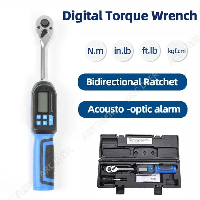 Digital Torque Wrench with Preset Values Buzzer and LED Flash Notification Auto Repair, Bicycle, Motorcycle Maintenance Tool