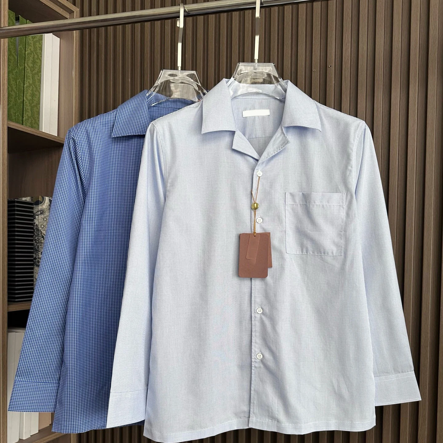 

LP Italy Cuba Collar Shirt Splicing Striped Business Casual Breathable Long Sleeve Shirt