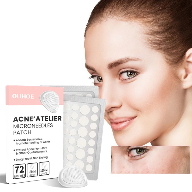 72 pièces Patch de boutons Invisible élimination de l'acné autocollants de soins de la peau correcteur visage tache beauté outils de maquillage outil de soins du visage