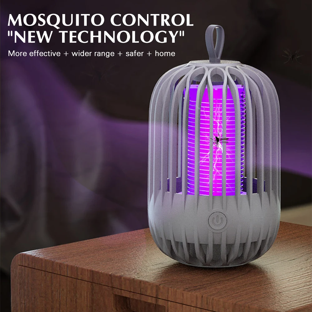 Silent Mosquito Killer Lamp Efficient for Home Bedroom USB Rechargeable UV Bug Zapper Trap Portable Insect Catcher Durable