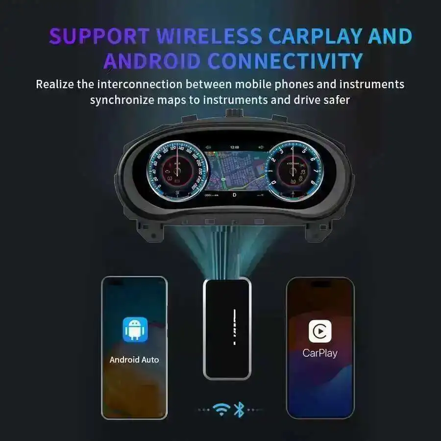 10.25" Car Speedometer For Malibu 8th 2009-2014 LCD Instrument Cluster Virtual Cockpit Speedmeter Dashboard Carplay Navigation