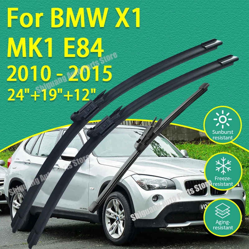 

Передние и задние дворники с силиконовым покрытием для BMW X1 MK1 E84 2010-2015 24 "+ 19" + 12" автомобильные щетки стеклоочистителя, аксессуары для лобового стекла