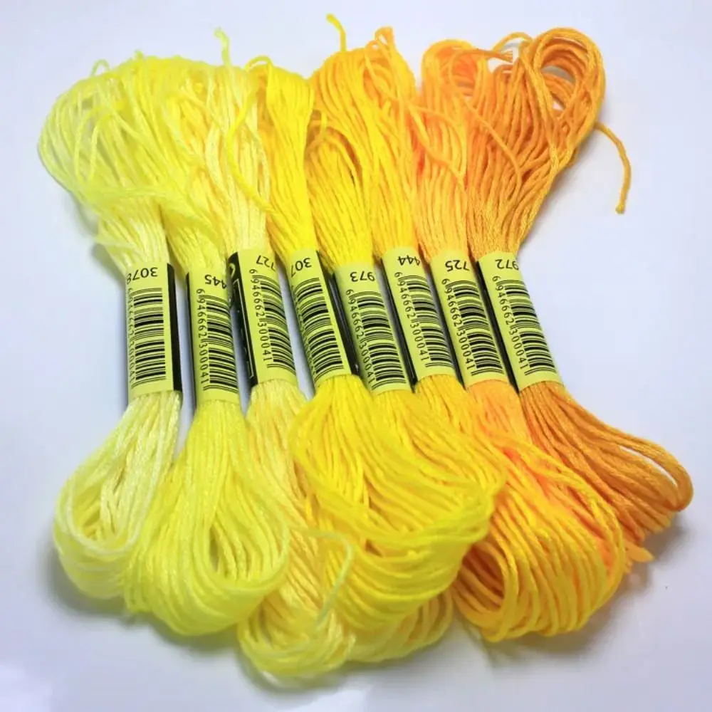 Unique Cross Stitch Thread Craft Gradient Color Embroidery Thread Polyester Cotton 24 Pieces /8 Meters /6 Strands