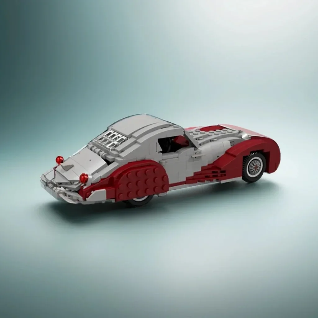447 Stück MOC Talbot Lago T 150 SS Teardrop Coupe – Vintage Teardrop Design Display DIY Modell Bausteine Geburtstagsspielzeug Geschenk
