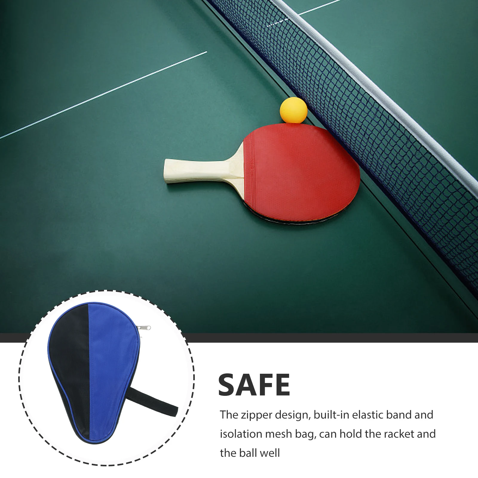 

Table Tennis Paddle Bag Oxford Cloth Racket Storage Case Smooth Zipper Lightweight Portable Organizer For Sports Table Tennis