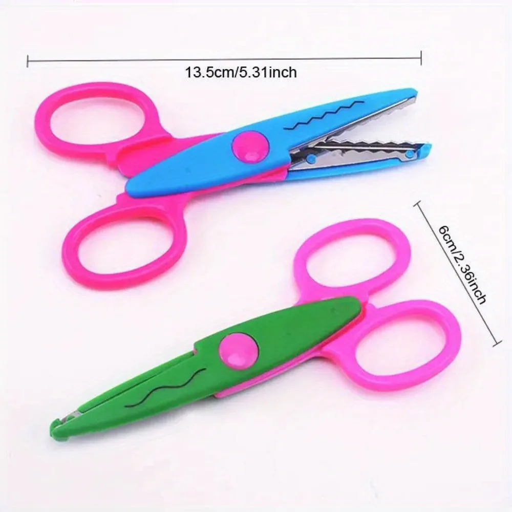 6Pcs/Set Decorative Wavy Scissors - PP Plastic Craft Scissors for Paper Cutting, DIY Projects, Art Supplies & Creative Gifts