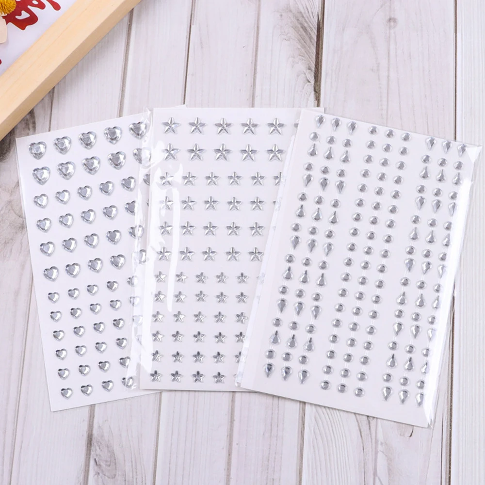 1PC Crystal Tattoo Sticker Glitter Star Shape Face Jewelry for Women Eyeliner Eyebrow Face Makeup Rhinestone Temporary Tattoo