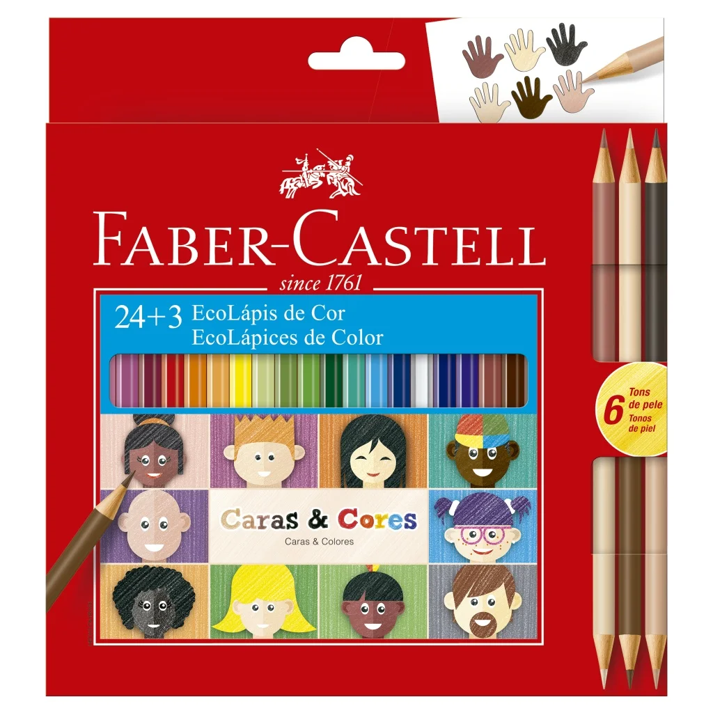 Ecolapis Color Faces and Colors 24 + 3 Shades Skin-Faber Castell