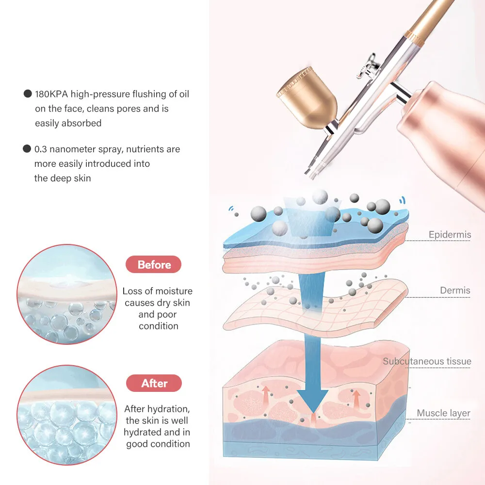 ชุด kompresor Airbrush แบบพกพาเครื่องมือสเปรย์สำหรับแต่งหน้าร่างกายใบหน้า