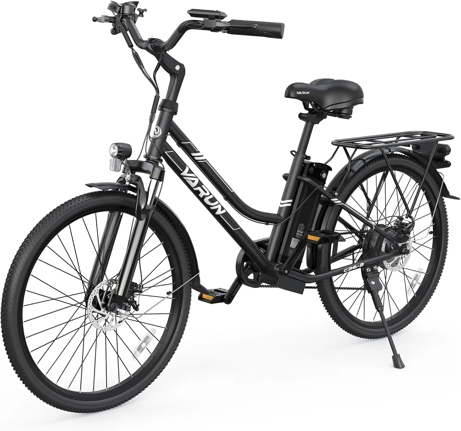 500W Electric Bicycle Up to 40 Miles, Removable Battery, 7-Speed, and Shock Absorber, Stylish 26