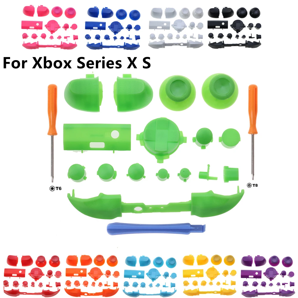 Custom Keys Full Set Buttons Replacement For Xbox Series X S Controller ABXY Trigger Grips Stick Parts With Disassembly Tool Kit