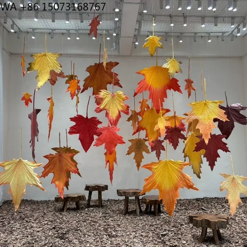 

Factory Wholesale Aesthetic Custom Giant Paper Maple Leaf for Wedding Event Decoration Window Display
