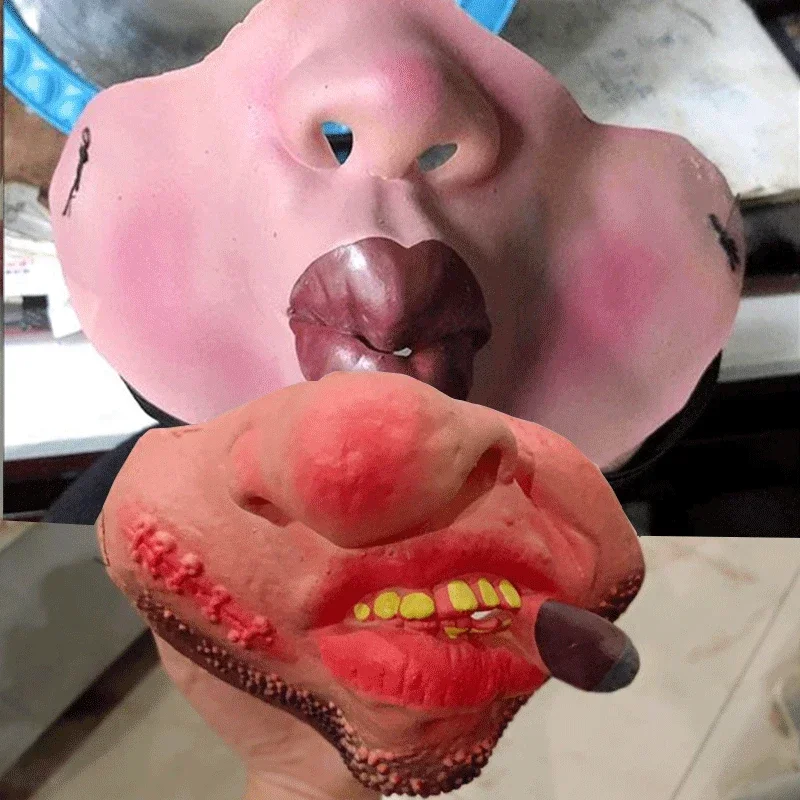 Half face clown mask funny mask latex half face mask dance performance dress up prank mask