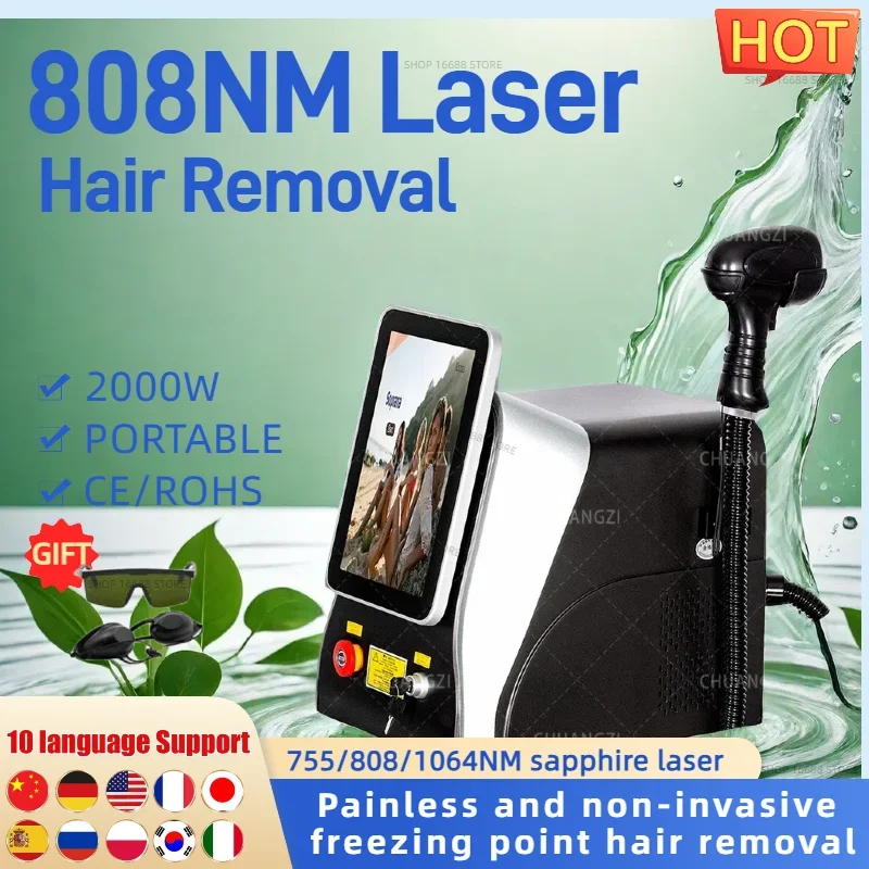 

portable New 808 Diode Laser effective Hair Removal machine Ice Platinum Hair Removal 755nm 808nm 1064nm Laser Ice titanium