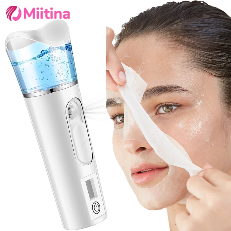 

Mist Sprayer Handheld Nano Beauty Instrument Mini Hydrating Humidifier Skin Care LED Display Portable New Face Steamer Nebulizer