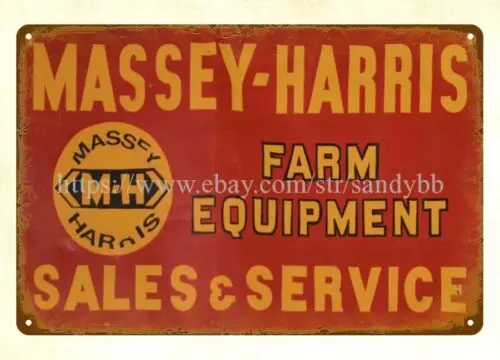 MASSEY-HARRIS SALES & SERVICE metal tin sign indoor outdoor wall art