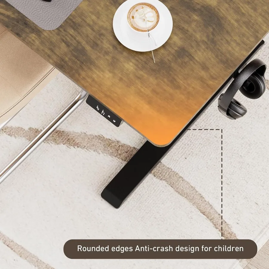 مكتب قائم كهربائي قابل للتعديل مع عجلات مقاس 55 × 24 بوصة مكتب قائم مريح لمحطة عمل المكتب المنزلي مثالي f