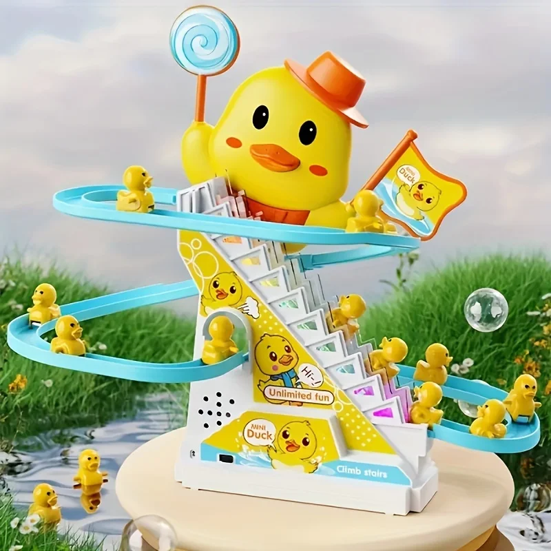 Ducklings Climbing Stairs Musical Toys with Lights and Music for Children Birthday Gifts Easter Toys Girl Toys