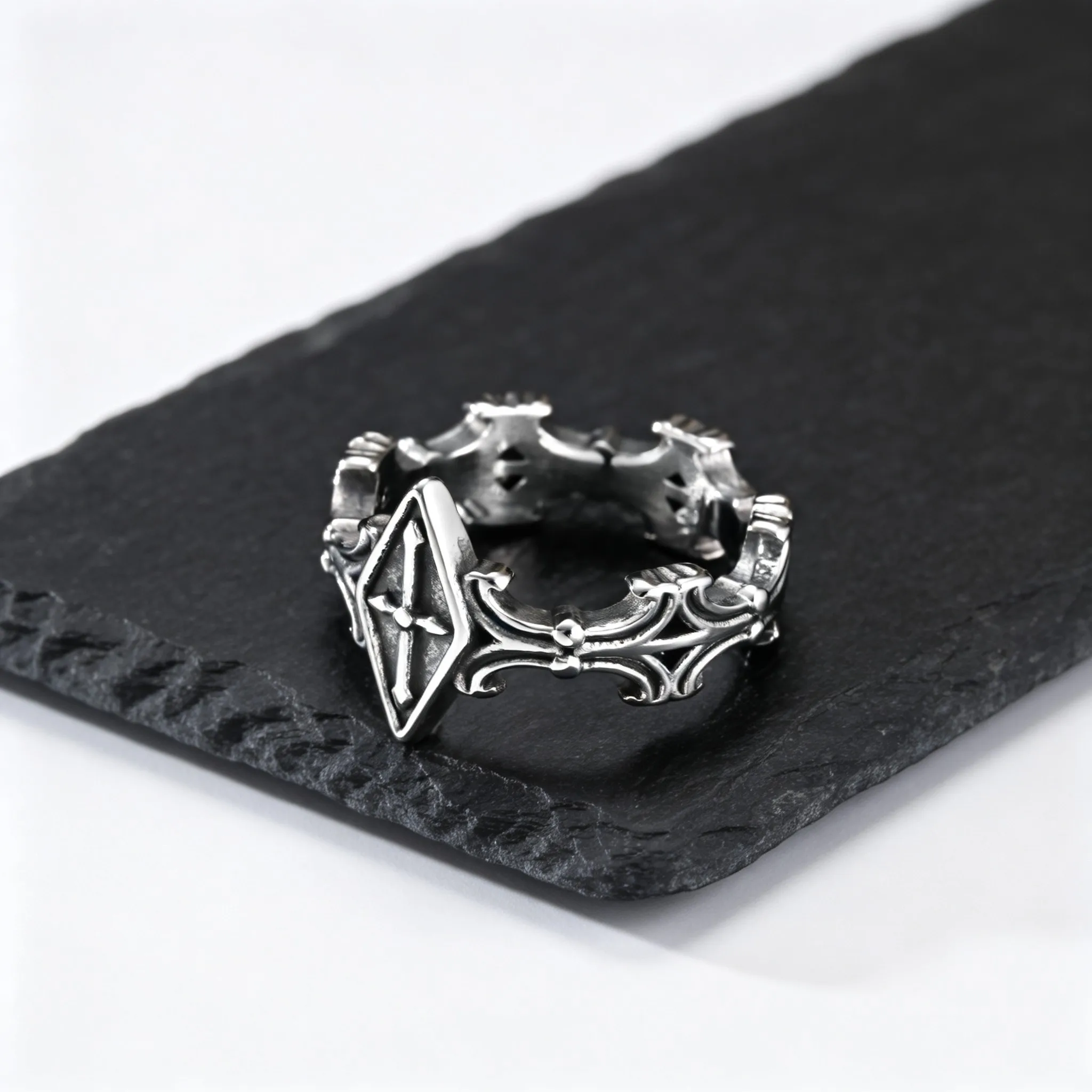 Punk Gothic Kreuzring für Männer, Retro Edelstahl Statement-Ring, Geburtstags-Party-Schmuckgeschenk – Detail 6