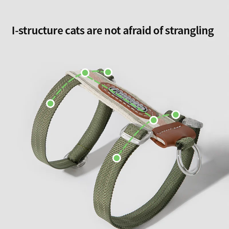 Cat Multifunctional Overbold Harnesses Suspenders Set Comfortable Reflective I-font Structure Anti-Break Adjustable Cat Leash