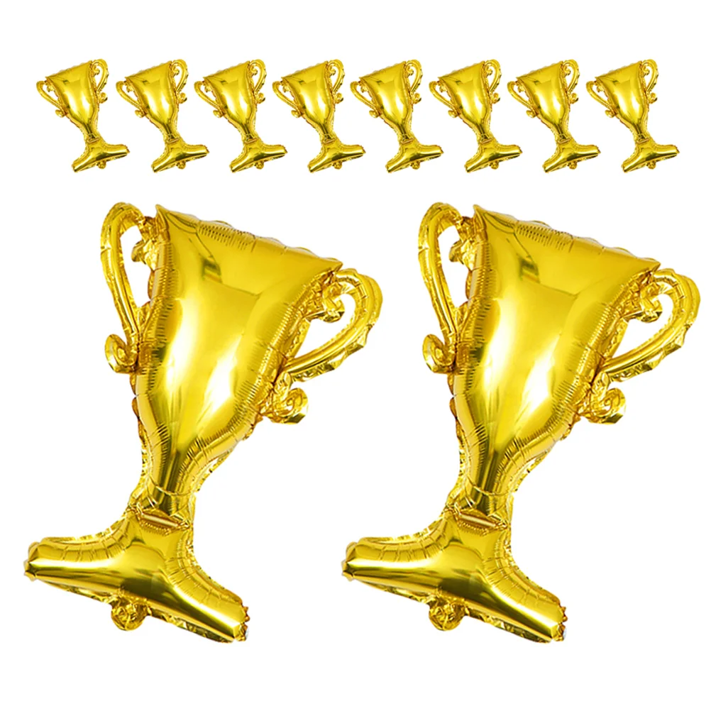 

10 Pcs Trophy Aluminum Film Balloon Sports Decor Party Decoration Decorative Decorate