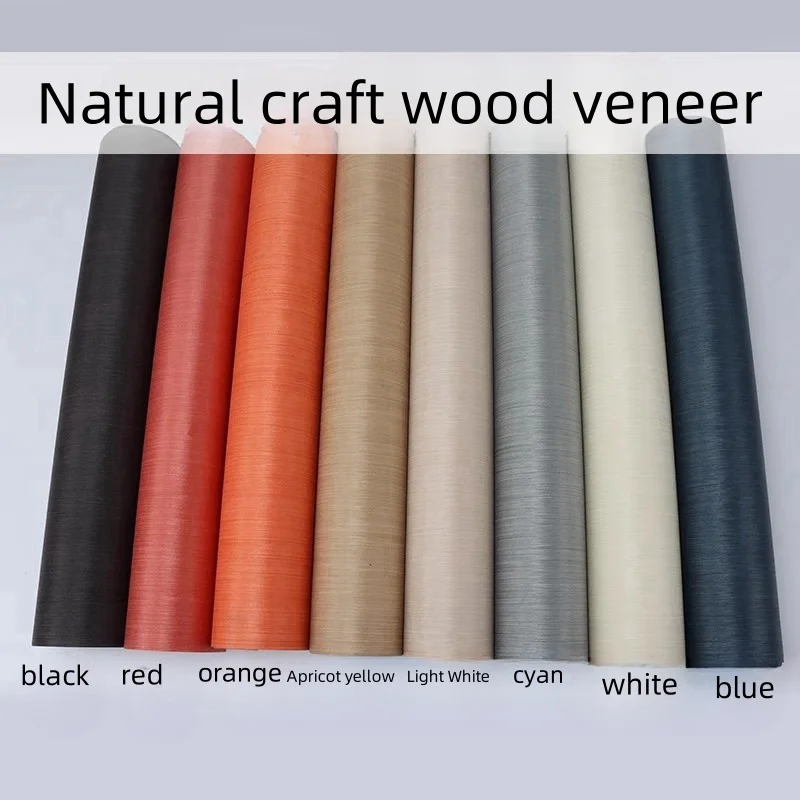 L:2.5Meters Width:58cm T:0.2mm Technology white black blue orange red and other solid colored wood veneers