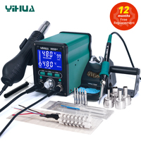 YIHUA 995D+SMD Soldering Station With Pluggable Hot Air Gun Soldering iron BGA Rework Station Phone Repair Welding Station