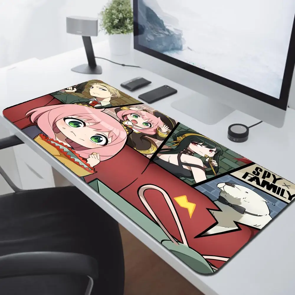 900x400 Spy X Family Mausepad Kawaii Anime Desk Mouse Pad Anya Forger Large Natural Rubber Lock Edge Anti Slip Mousepad XXL