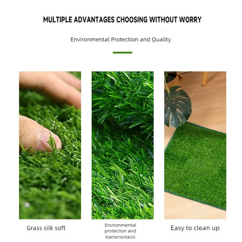 Dog Potty Grass Mat Reusable Washable Non Slip Pet Toilet Pad Artificial Turf Carpet For Puppy Cat Indoor Outdoor Training view 4
