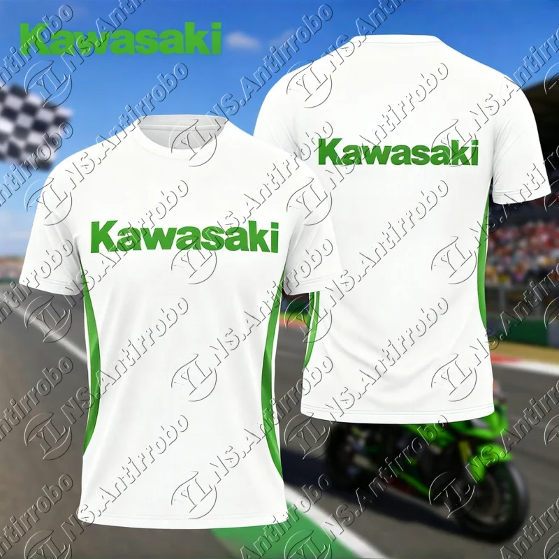 

Kawasaki мотоциклетный гоночный трикотаж для мужчин с коротким рукавом, дышащая, быстросохнущая, удобная рубашка для грязевого велосипеда и горной езды
