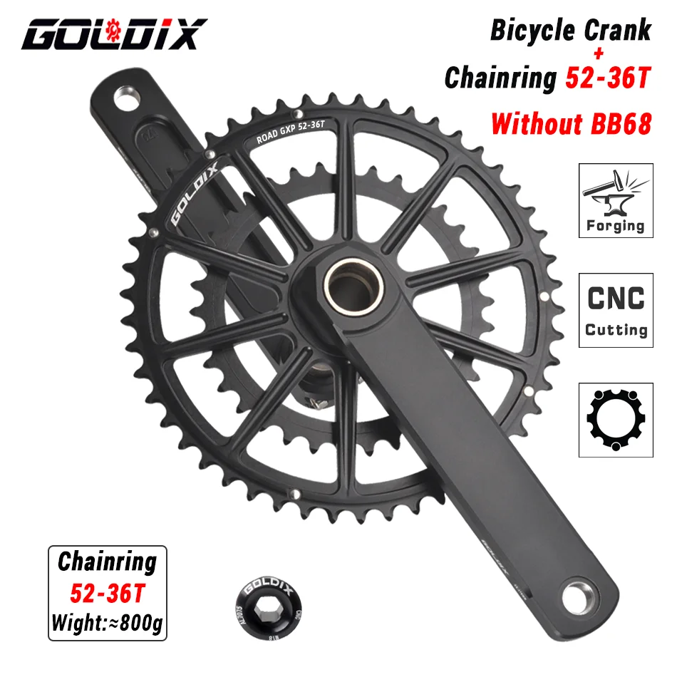 Goldix 50-34t/52-36t/53-39t Rennrad kurbel ultraleichte 22/20-Gang-Kurbel für Shimano Sram 105 7020 8020 Getriebe
