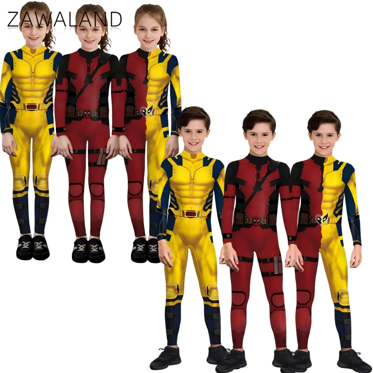 

Wolverine Superhero Cosplay Costume Boys Girls Movie Bodysuit Halloween Stage Performance Jumpsuit Children Zentai Suit