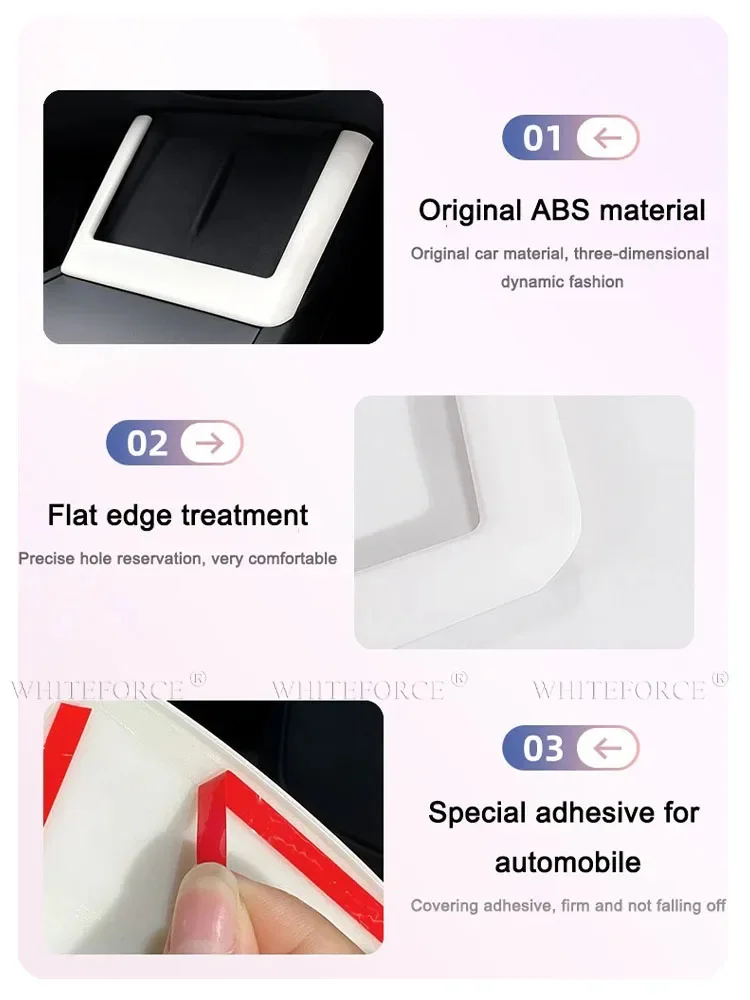 ABS Mittelkonsolen-Armaturenbrettabdeckung mit kabelloser Ladefunktion und Innenschutz für Tesla Model 3 Highland und Model Y Juniper – Detail 5