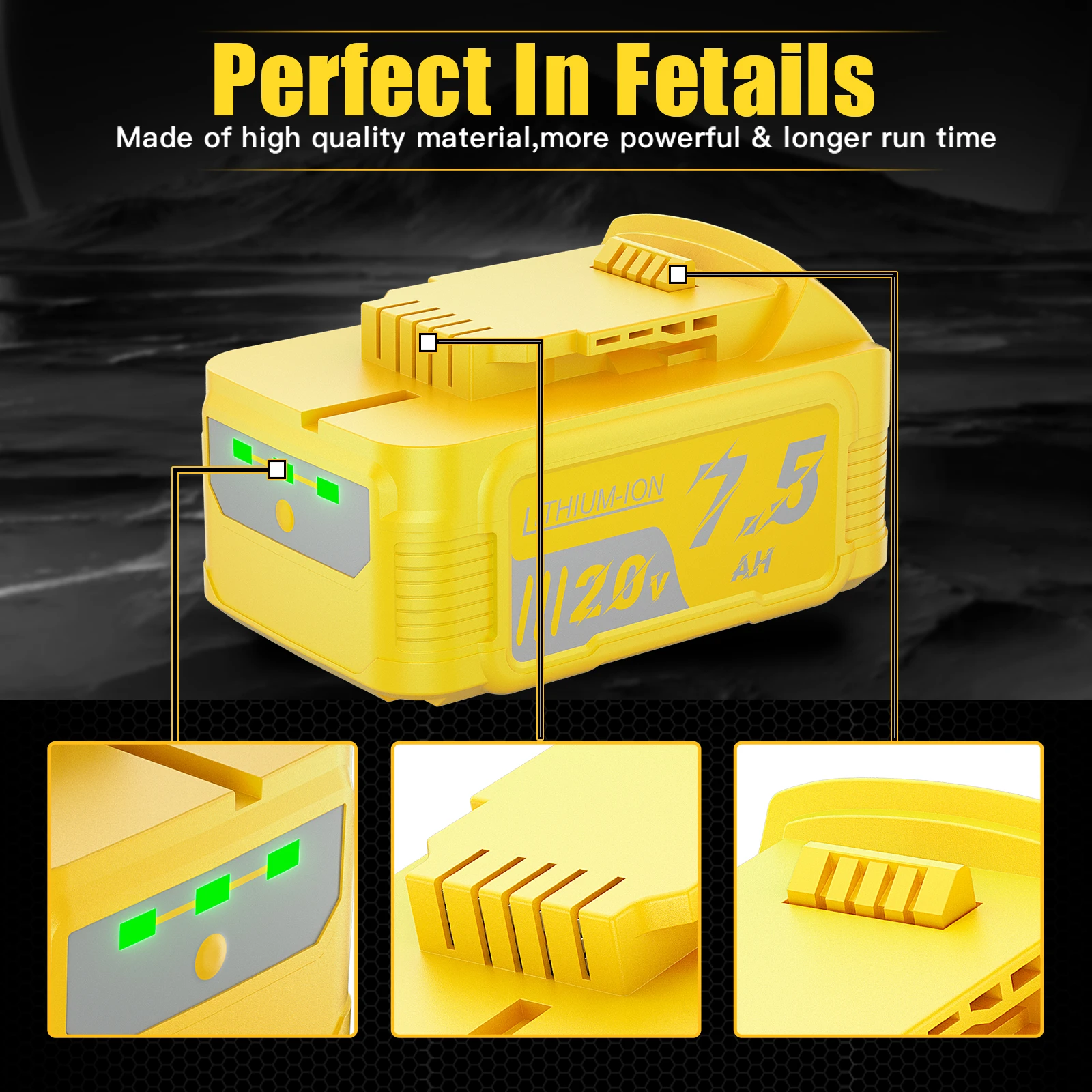 For Dewalt DCBP520 Lithium Battery 20V 7500mah Replacement Battery For DEWALT 20V MAX Power Tools Parts Accessories