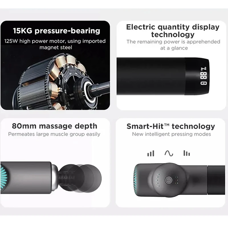 Vilnason-light saber الذكية ضرب بندقية التدليك المهنية ، 80 مللي متر عمق التدليك ، 15 كجم تحمل الضغط ، لتخفيف الآلام ، والاسترخاء الجسم