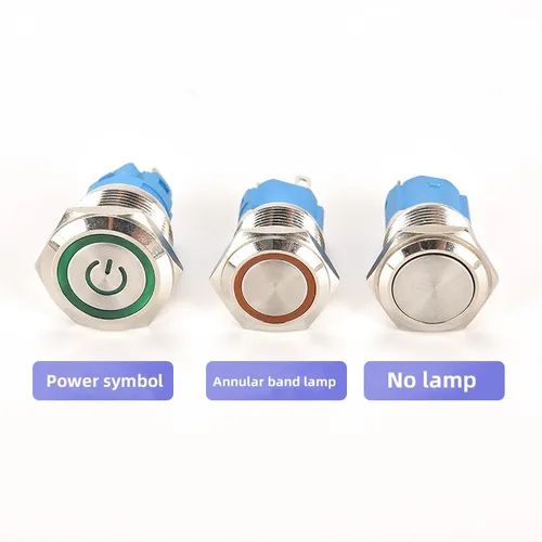 Imagen 2 del producto 12 16 19 22MM interruptor de botón de Metal luz LED impermeable momentáneo autobloqueo fuente de alimentación del motor de coche 5V6V12V24V 220V rojo azul