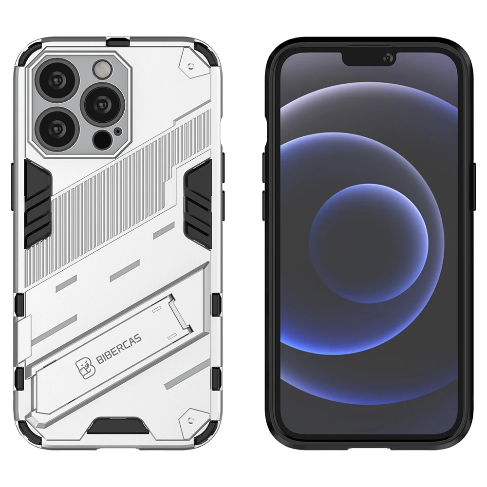 حافظة حماية ناعمة من مادة TPU بمسند هجين تم اختبارها من السقوط لهاتف iPhone 13 Pro مقاس 6.1 بوصة - أبيض