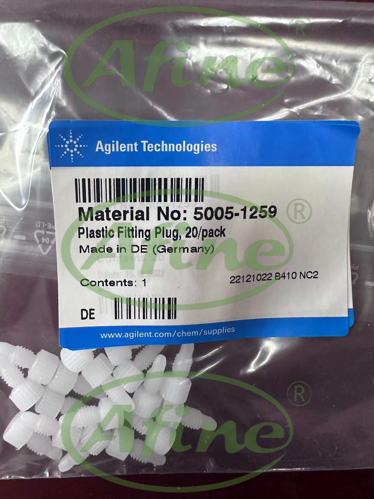 

AFINE Agilent Fittings for HPLC 5005-1259 Plastic Fitting Plugs 20/Pack