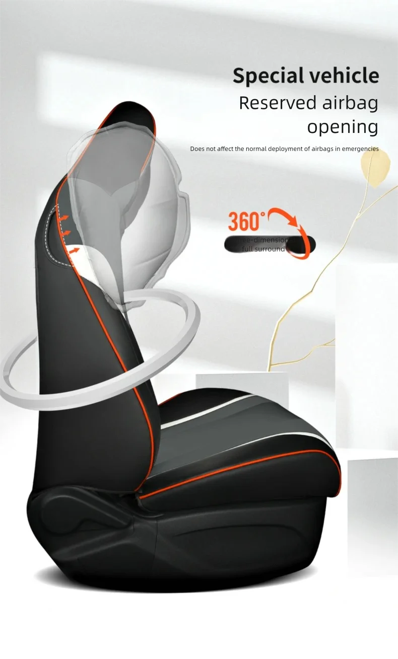 Full Surround 5‑Seats Faux Leather Auto Seat Covers, Car Seat Protector Cushions Custom Fit for BYD Dolphin Interior