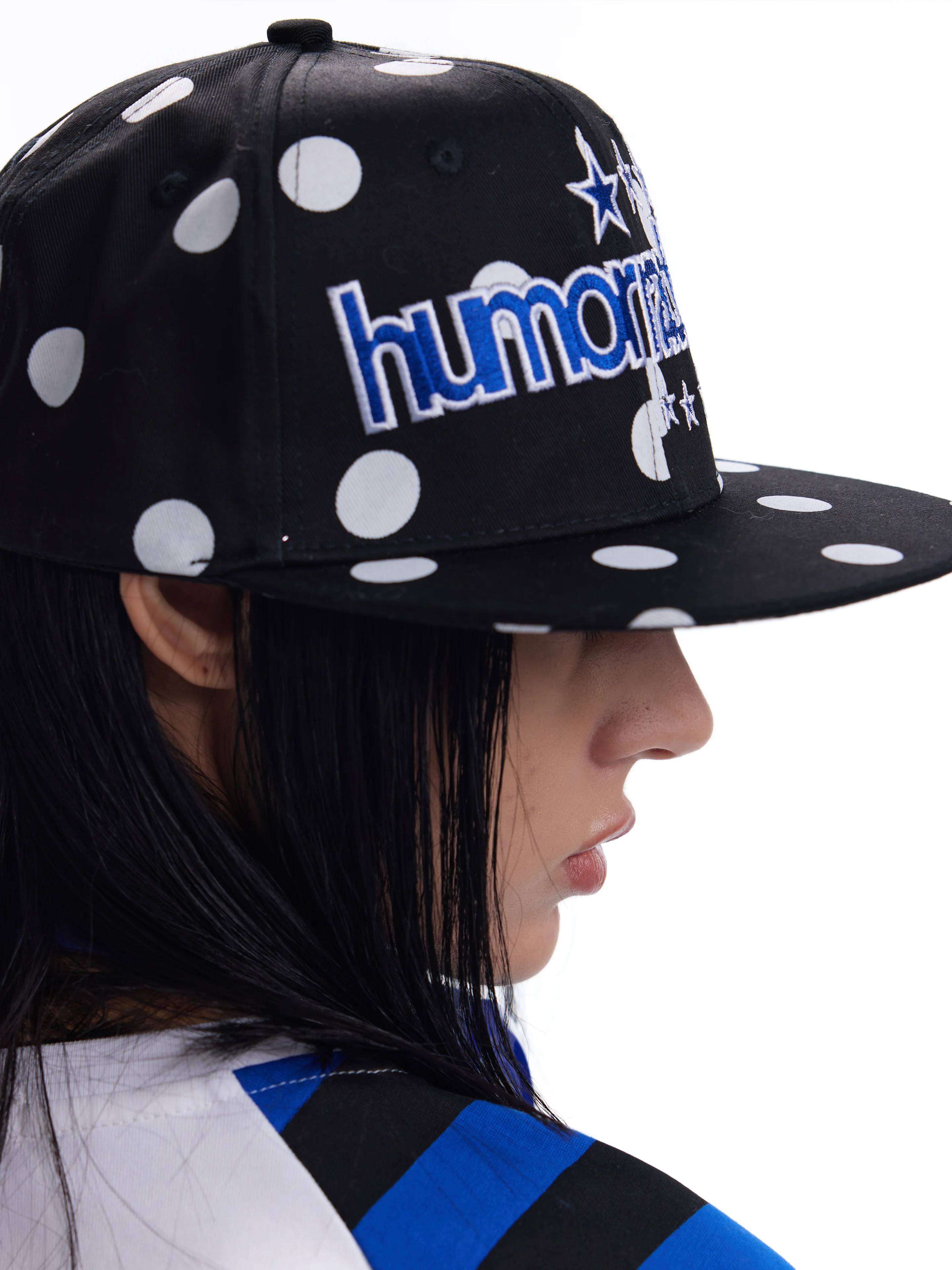 millennium-wide-brim-hat-with-embroidered-font-color-block-polka-dot-pattern-street-style-adjustable-unisex-cotton-sun-hat